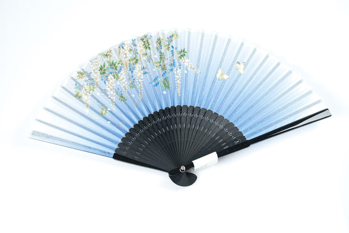 Butterfly Blue Folding Fan