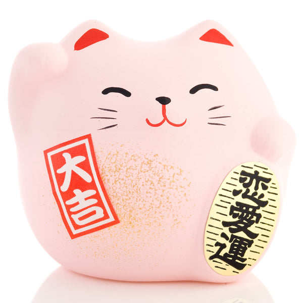 Różowy Feng Shui Manekineko S