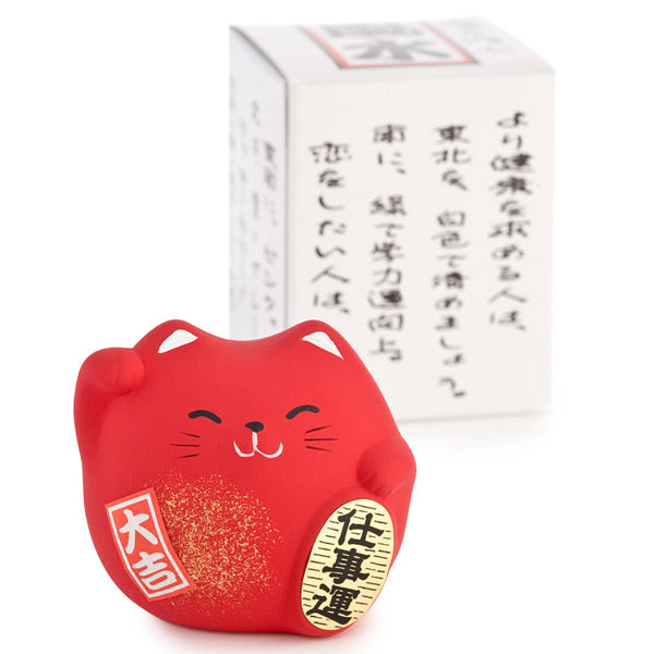 Czerwony kot Maneki-neko Feng Shui S