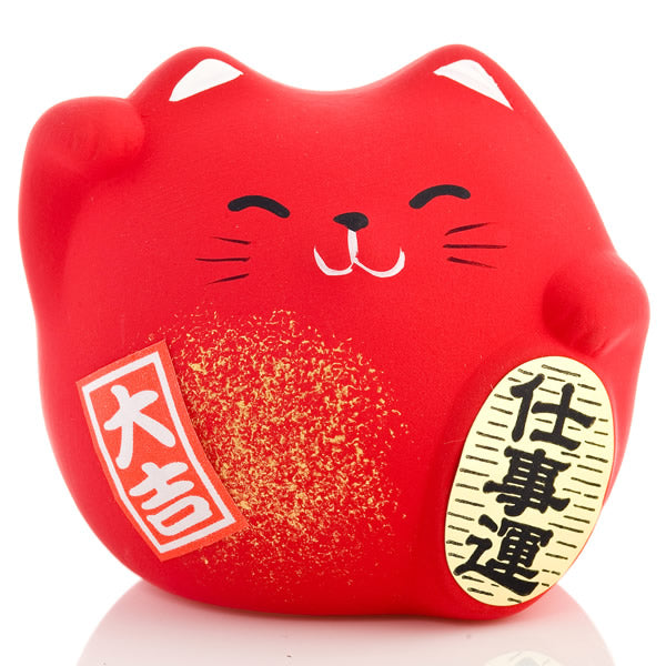 Czerwony kot Maneki-neko Feng Shui S