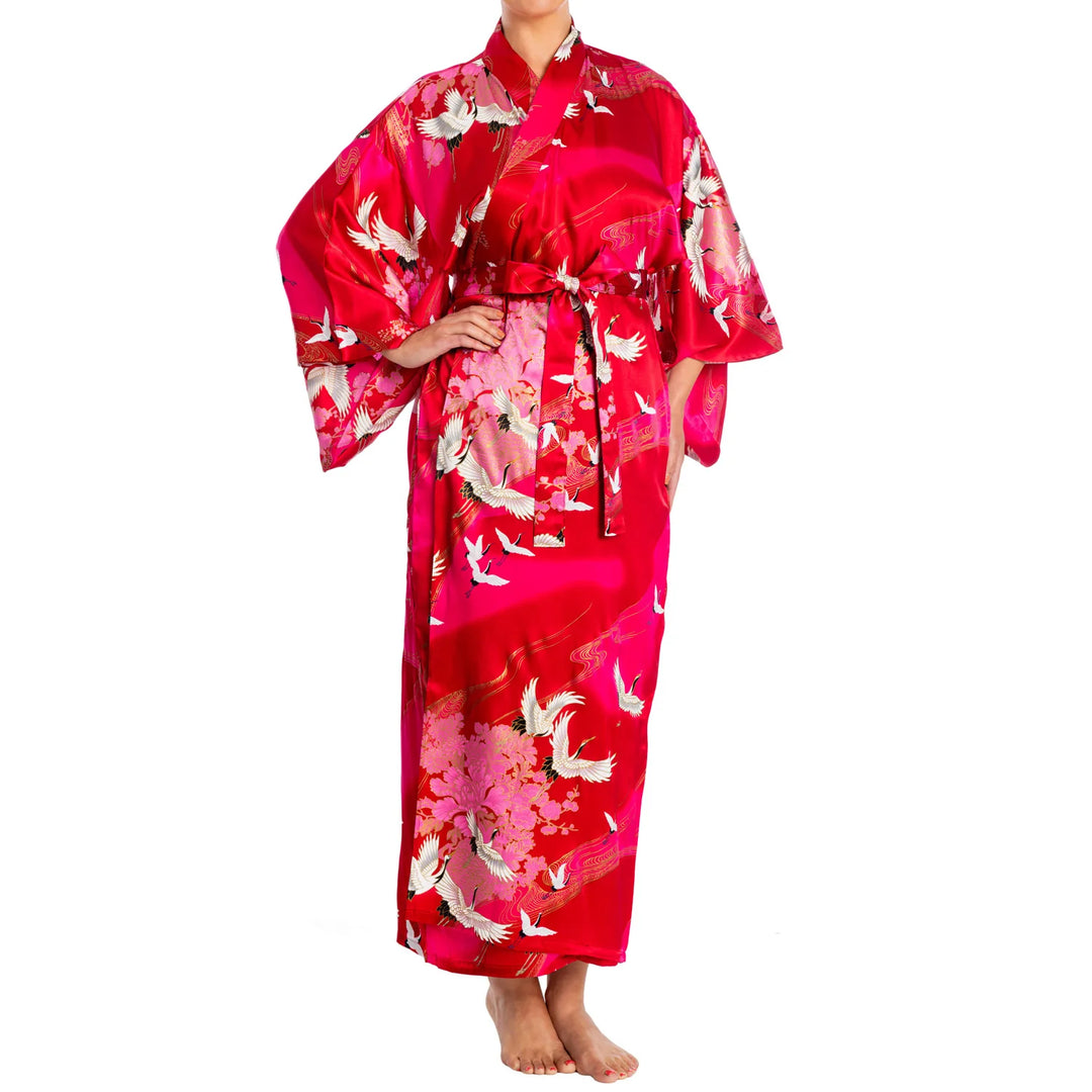 Jedwabne Kimono ŻURAW